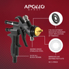Apollo A7700GT HVLP Turbine Spray Gun (600 ml (20 oz) Gravity Plastic Pressure Cup) -The AtomiZer™ Black Edition