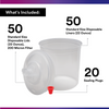 3M PPS 650 ml (22 fl oz) Standard Disposable Liners & Lids (200 Micron Filter) – 50 Pack (16000)