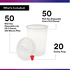 3M PPS 400 ml (13.5 fl oz) Midi Disposable Liners & Lids (200 Micron Filter) – 50 Pack (16112)