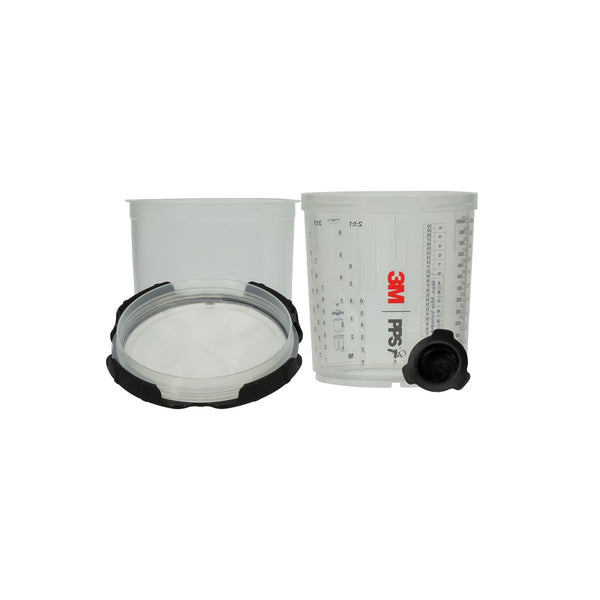 3M PPS Series 2.0 Spray Cup System Kit – Standard 650 ml (22 oz.) Disposable Liners & Lids (200 Micron Filter) – Case of 50 (26000)