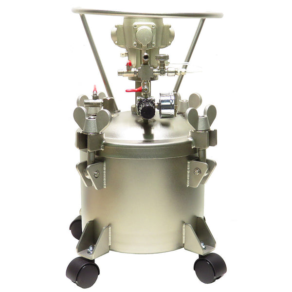 Performance Series 2.5 Gallon Stainless Steel Paint Pressure Tank with Pneumatic Agitation (mixer)
