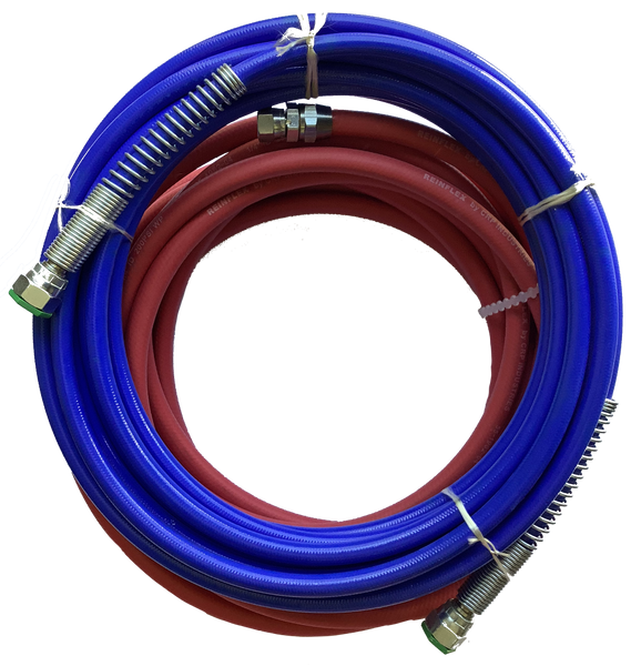 Air-Assist Airless (AAA) Hose Set – 3/16” I.D Fluid Hose x ¼” I.D. Air Hose - (15 ft, 25 ft, 35 ft & 50 ft Lengths Available)