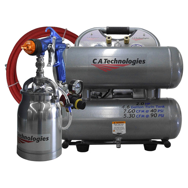 C.A. Technologies GO Portable Compressor HVLP Pressure Feed Spray System – (1 Quart Cup)