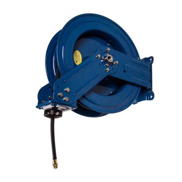 Dual Arm Automatic Rewind Air Hose Reel (75 ft - Quality German Flexible Hybrid Hose) - (R-03075)