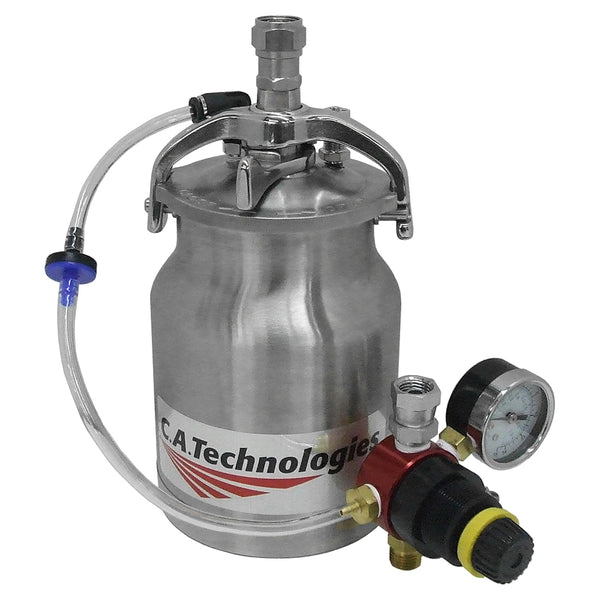 C.A. Technologies 1 Quart Stainless Steel Pressure Cup Assembly with Regulator – (10 psi Max Pressure) - (51-303SS-R2)
