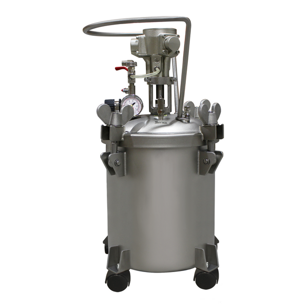 Performance Series 5 Gallon Stainless Steel Paint Pressure Tank with Pneumatic Agitation (mixer)