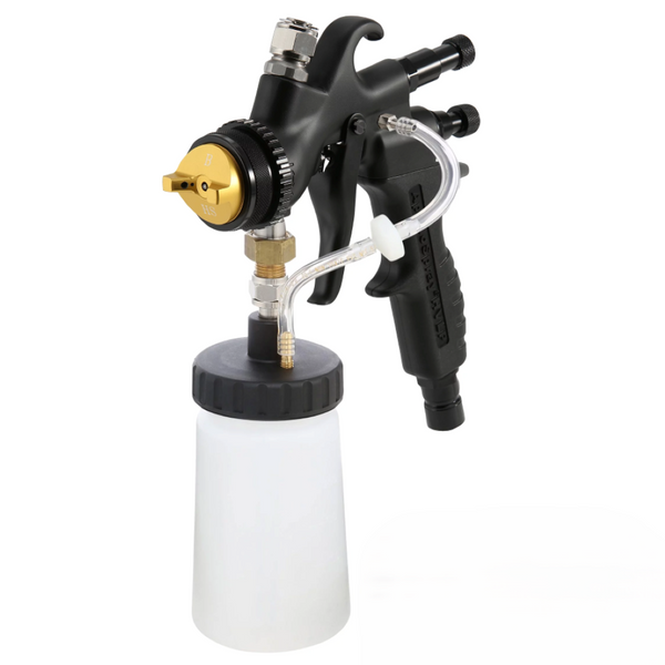Apollo A7700MT HVLP Turbine Spray Gun (250 ml (8 oz) Mini Touch-Up Plastic Pressure Cup) -The AtomiZer™ Black Edition