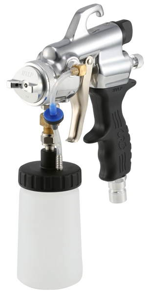 Apollo E7050 ECO Series HVLP Turbine Pressure Feed Spray Gun (Non-Bleeder) - (8 oz Plastic Pressure Cup)