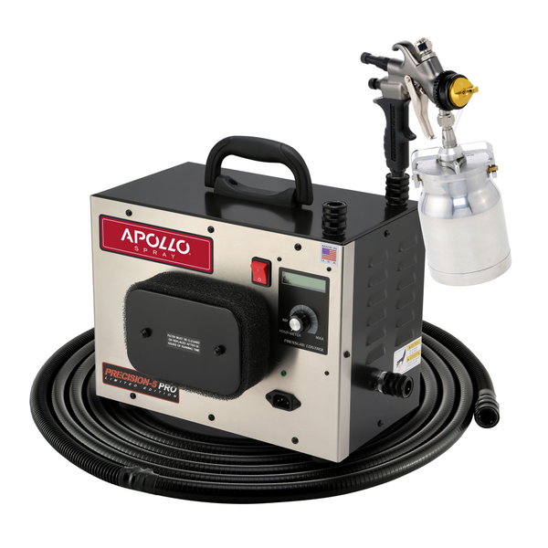 Apollo PRECISION-5 PRO Limited Edition+ (PLUS Package) HVLP Turbine Spray System - 1 Quart (Qt.) Aluminum Bottom Feed Cup & 3M Series 2.0 PPS Options