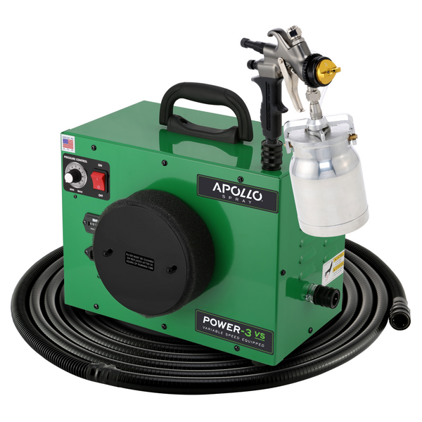 Apollo POWER-3 VS™ HVLP Turbine Spray System - 1 Quart (Qt.) Aluminum Bottom Feed Cup & 3M Series 2.0 PPS Options