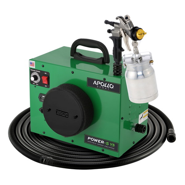 Apollo POWER-5 VS+™ HVLP Turbine Spray System - 1 Quart (Qt.) Aluminum Bottom Feed Cup & 3M Series 2.0 PPS Options