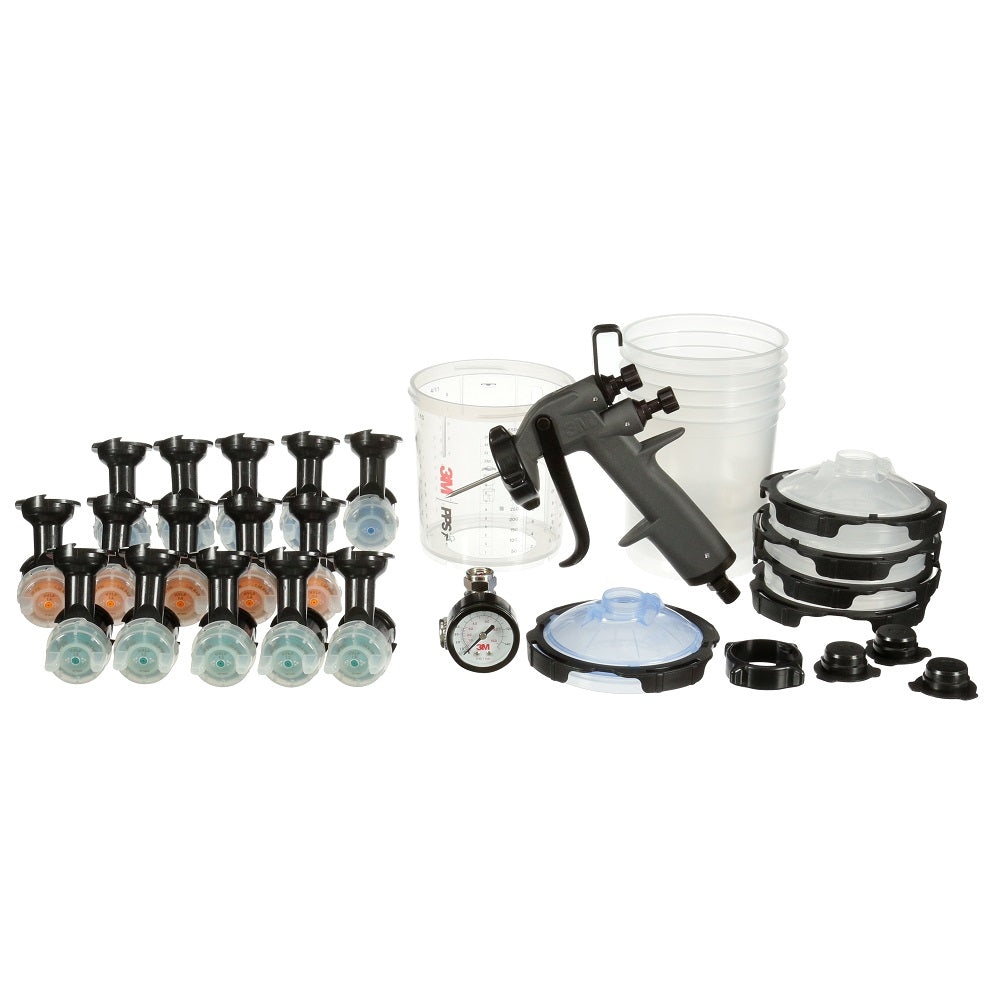3M 26000 PPS 2.0 Spray Gun Cup, Lids and Liners Kit, Standard, 200-Micron  Filter, 22 Ounces, BLACK,SILVER