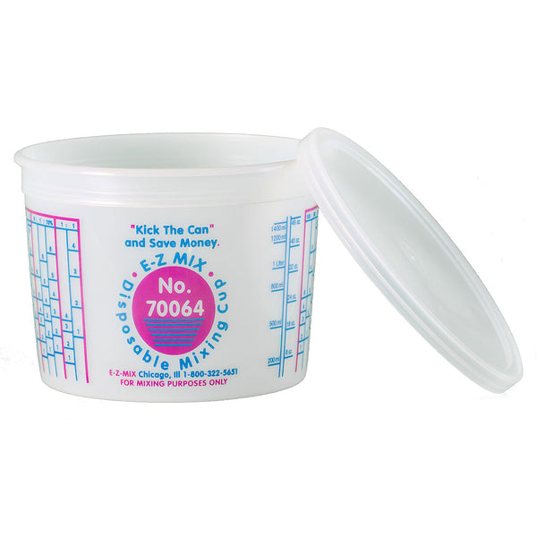 E-Z Mix 2 Quart (64 oz.) Lids for the Disposable Measuring & Mixing Cups (50 per Case)