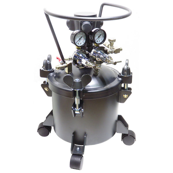 2.5 Gallon Air Paint Pressure Pot Tank With Spray Gun & Hoses - Aluminum Paint Sprayer System