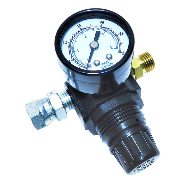 Diaphragm Air Regulator & Gauge (Glass) for HVLP Spray Guns (0-60 psi)