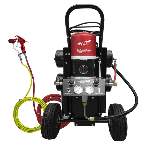 C.A. Technologies Air-Assist-Airless (AAA) 14:1 Bobcat Peak Performance Pump Cart Set-up with Oil-less Compressor