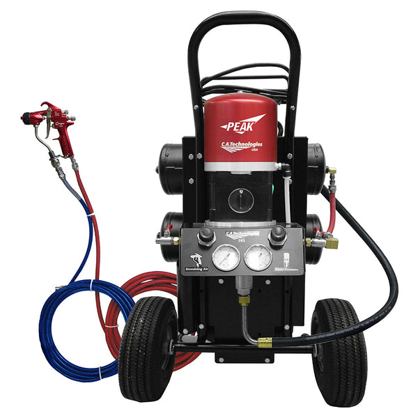 C.A. Technologies Air-Assist-Airless (AAA) 14:1 Cougar Peak Performance Pump Cart Set-up with Oil-less Compressor