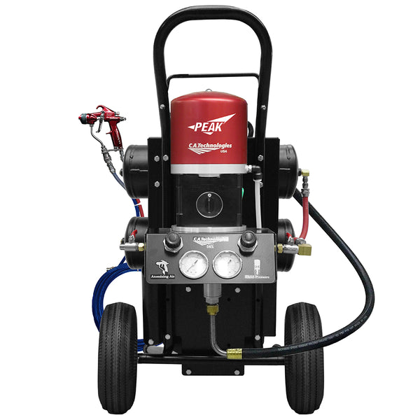 C.A. Technologies Air-Assist-Airless (AAA) Portable Disinfectant Spray System - 14:1 Bobcat Peak Performance Pump Cart Set-up with Oil-less Compressor